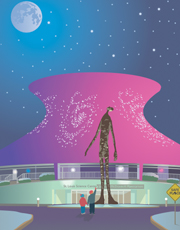 McDonnell Planetarium, illustration by Janet Muhm