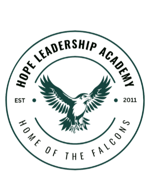 A falcon in a circle, surrounded by the words Hope Leadership Academy, Established 2011, home of the falcons