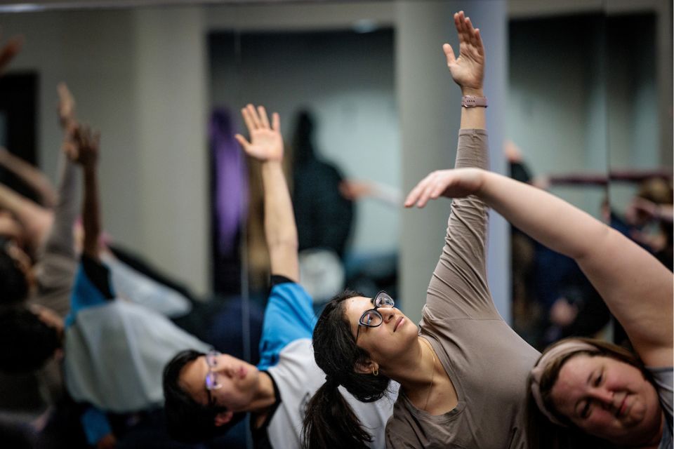 Yoga on SLU's Wellness Day Students in yoga class
