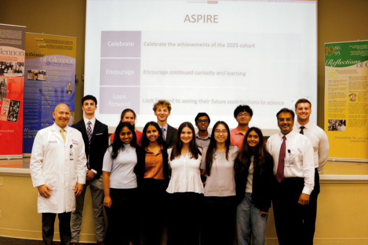 ASPIRE students and faculty ASPIRE students at awards presentation