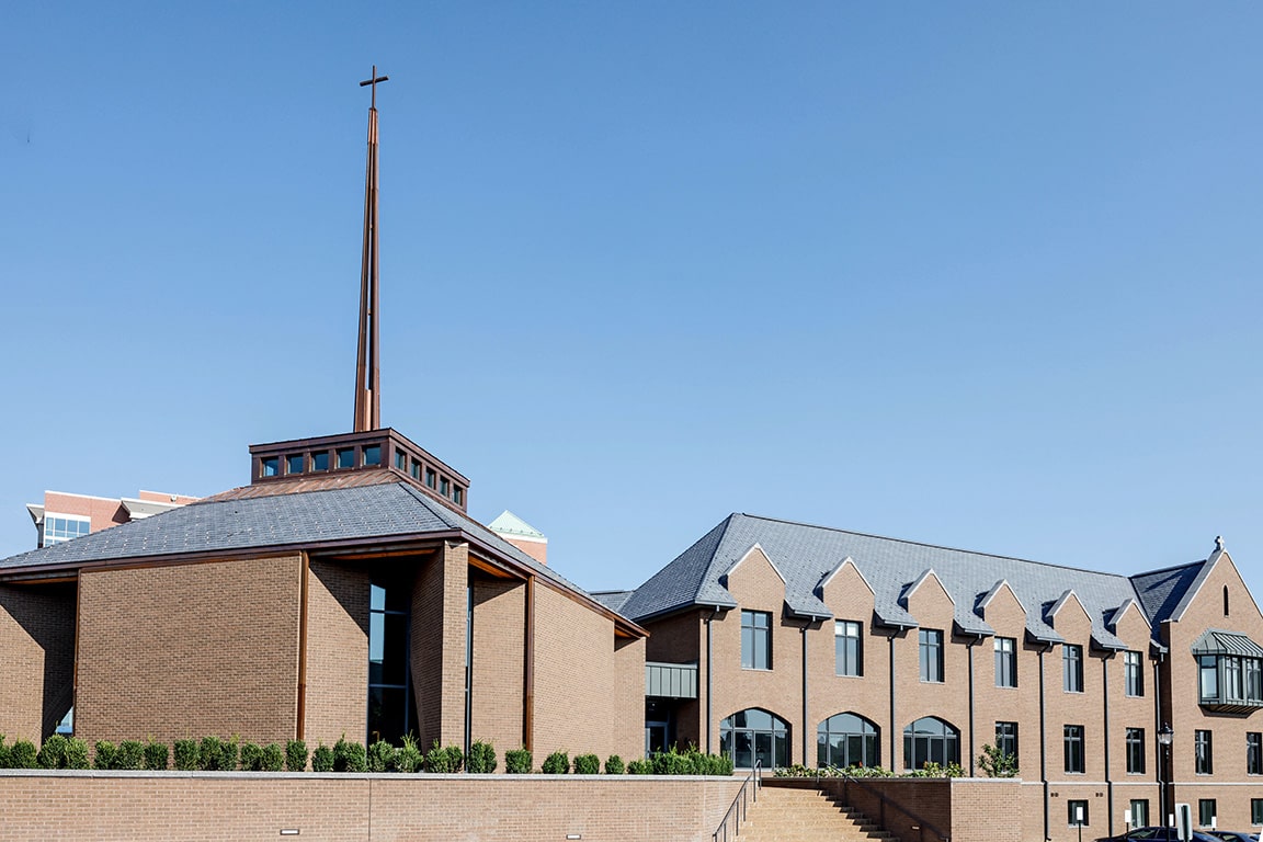 Exterior view of SLU's new Jesuit Center